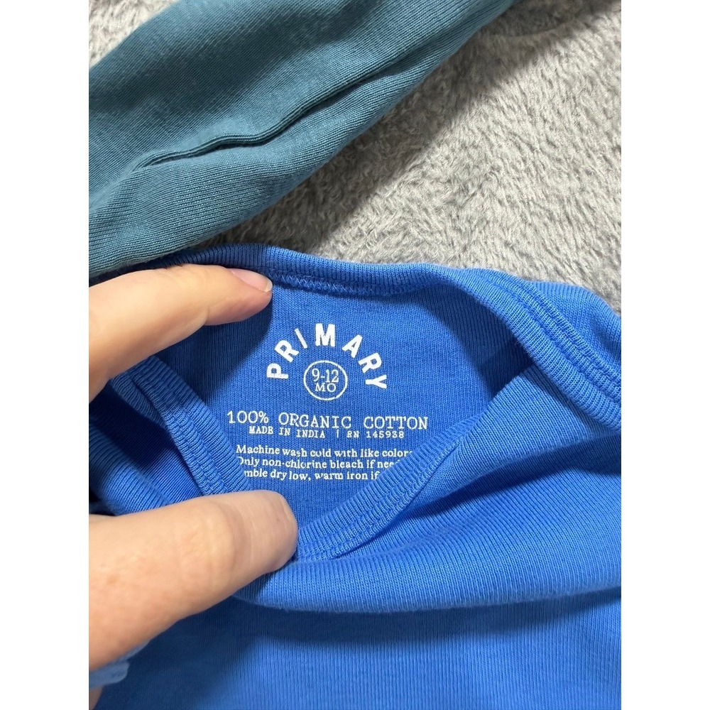 Primary H&M Baby 9-12M Organic Cotton Sleeper Bodysuits Pant Bundle 5pc Blue Set - Picture 4 of 7